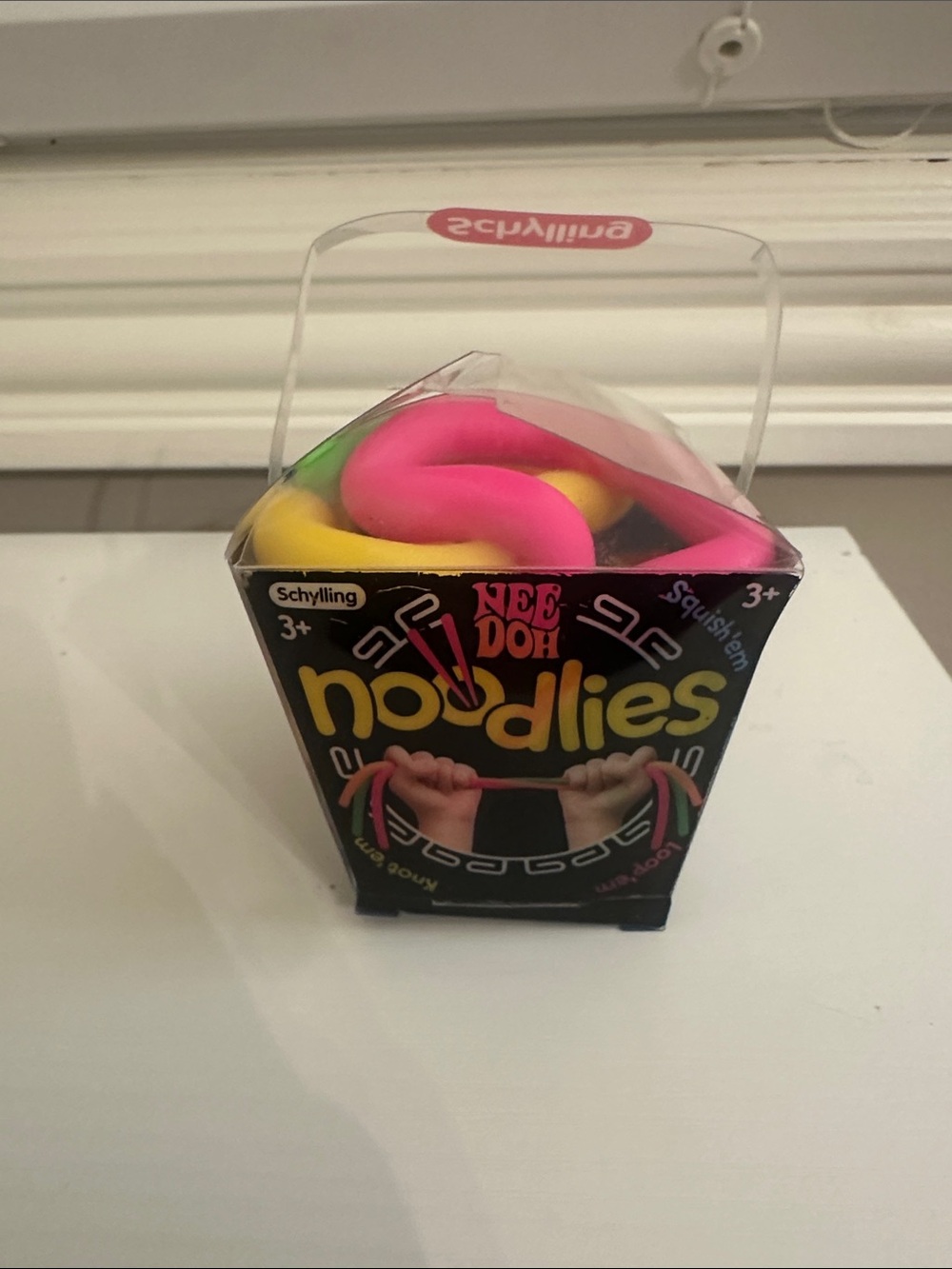 RARE Nee-Doh Noodlies Sensory Squish Toy - Pink, Yellow, Green